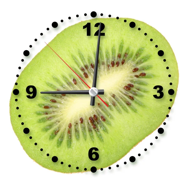 Enda tvärsnitt av kiwi som en office-klocka — Stockfoto