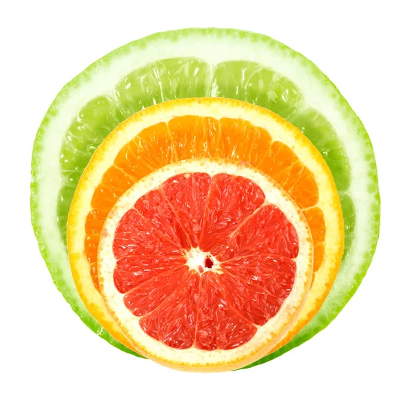 Uppsättning cross en citrusfrukter — Stockfoto