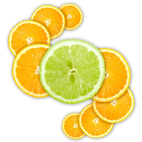 Abstracte groep van cross citrusvruchten — Stockfoto