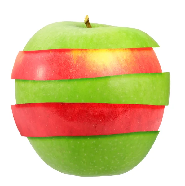 緑と赤の apple のサンドイッチ — ストック写真