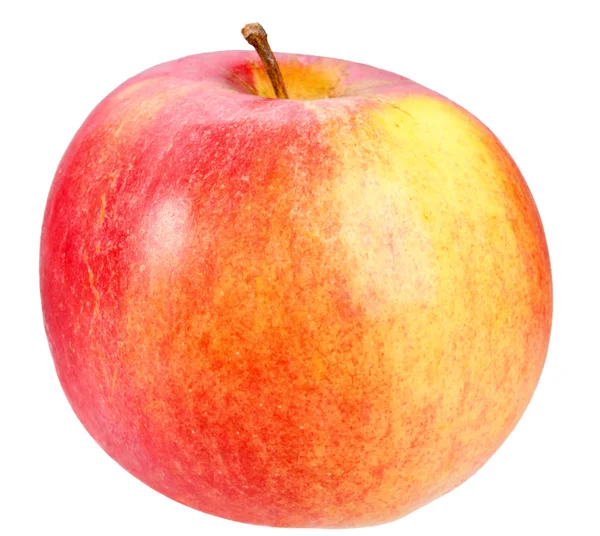 Einzeln ein rot-gelber Apfel — Stockfoto