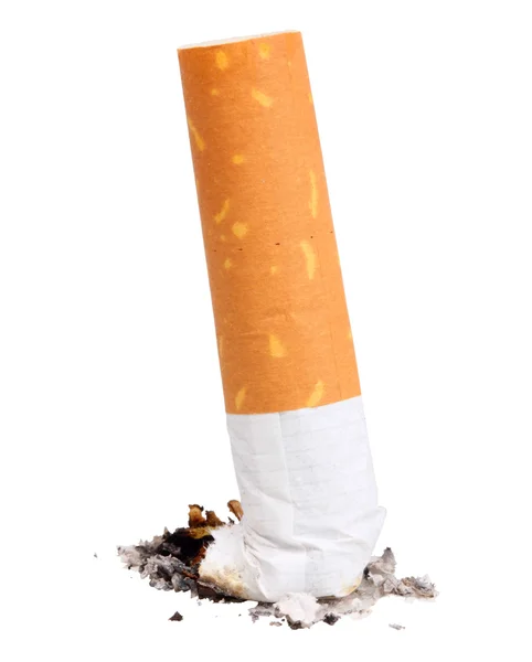Одинарна сигарета з попелом — стокове фото
