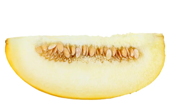 Single slice of ripe yellow melon — Stock Photo, Image