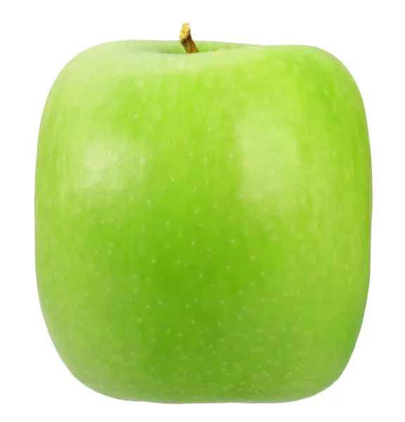 Einzelner quadratischer grüner Apfel — Stockfoto