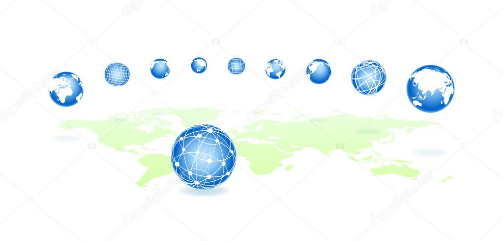 Set global spheres on a map