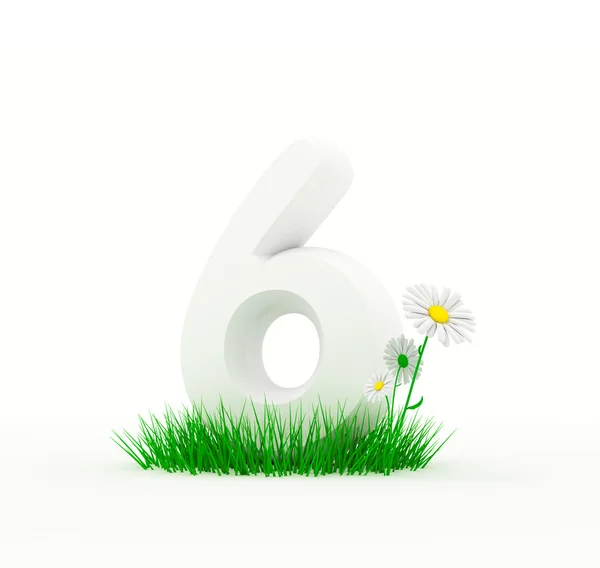 Huge digit on a grass — Stock Photo, Image