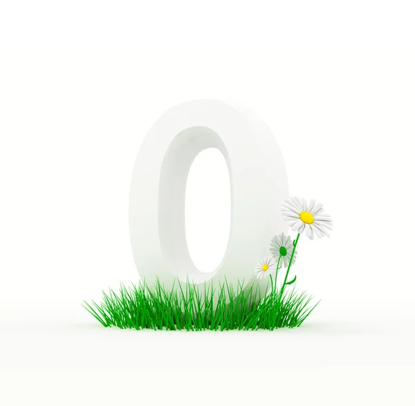 Velké číslice trávě — Stock fotografie