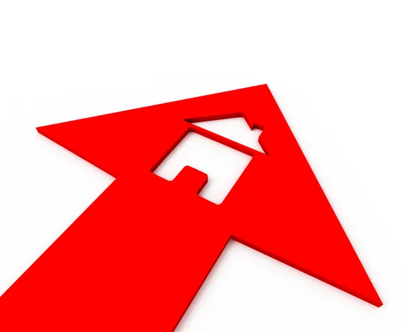 stock image Icon house inside arrow