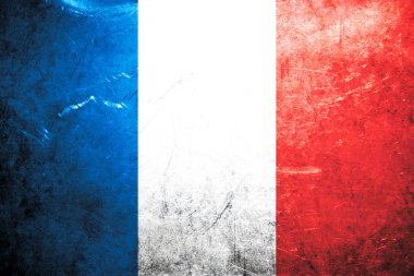 Grunge flag of France clipart