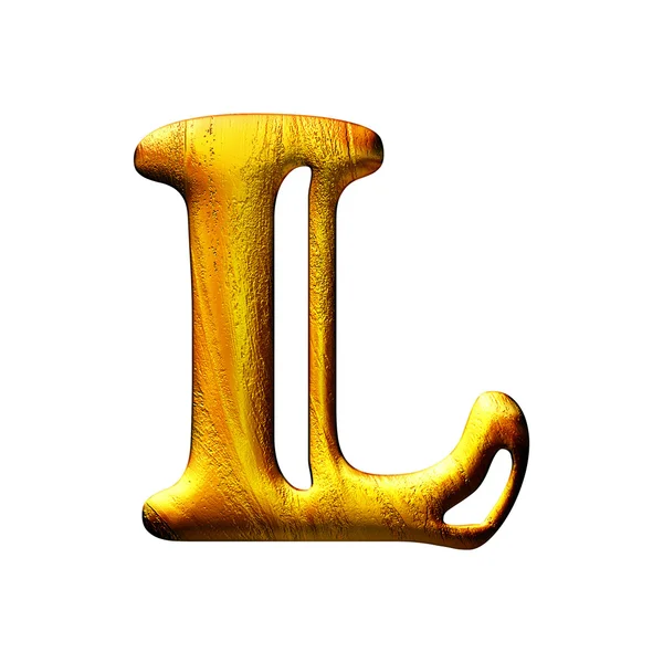 Lettre d'or 3D isolée — Photo