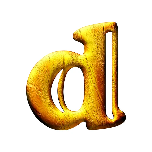 Золота маленька літера ізольована — стокове фото