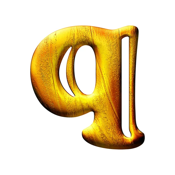 Petite lettre majuscule dorée isolée — Photo
