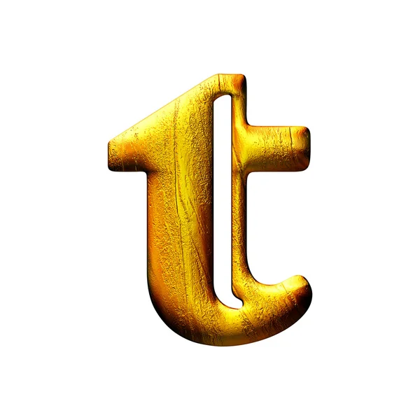 Izole altın küçük büyük harf — Stok fotoğraf