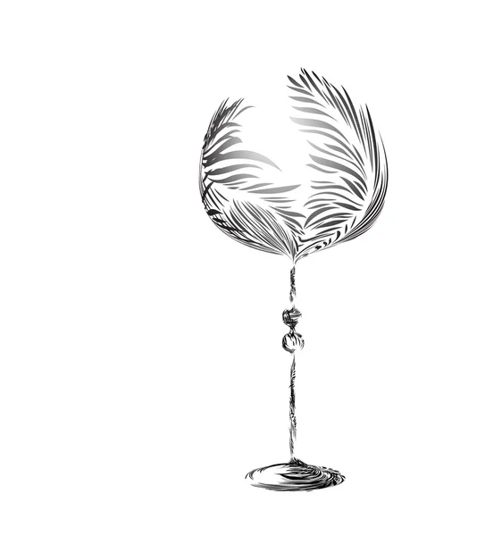 Κομψό στυλιζαρισμένη wineglass — Διανυσματικό Αρχείο