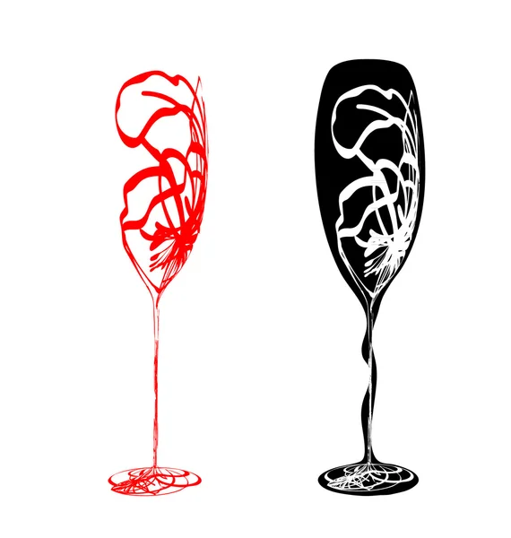 様式化されたワイングラス — ストックベクタ