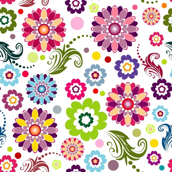Motif floral sans couture vif — Image vectorielle