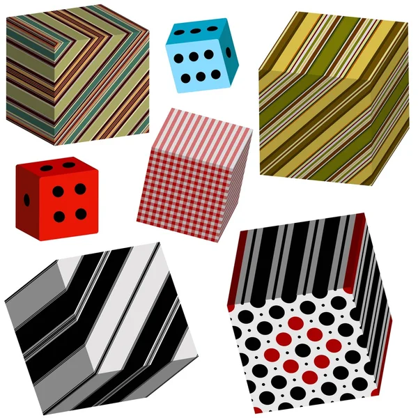 Set di cubi colorati — Vettoriale Stock