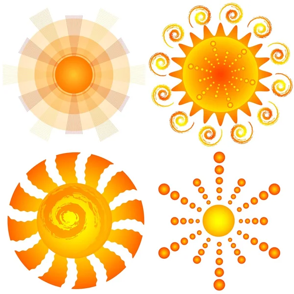 Set soleils décoratifs (vecteur ) — Image vectorielle