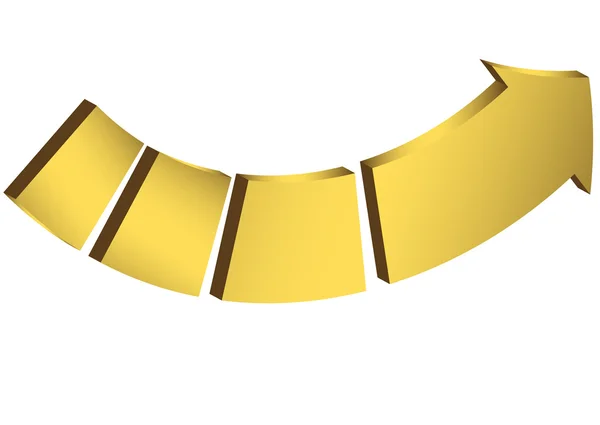 La flèche d'or divisée en parties — Image vectorielle