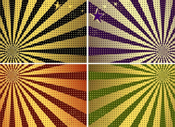 Set tarjeta verde, negra, violeta y roja — Vector de stock