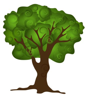 Green abstract tree clipart