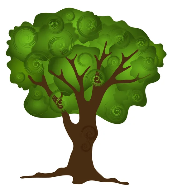 Grønt abstrakt træ – Stock-vektor