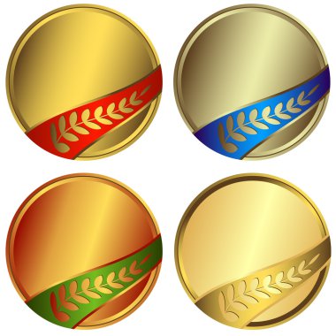 Set awards with ribbons clipart