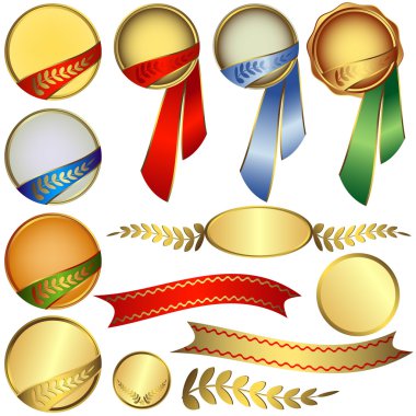 Collection awards with ribbons clipart