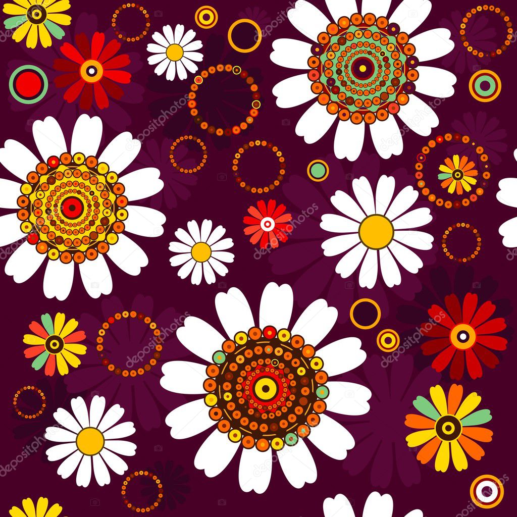 Dark seamless floral pattern