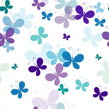 Seamless pattern with butterflies clipart