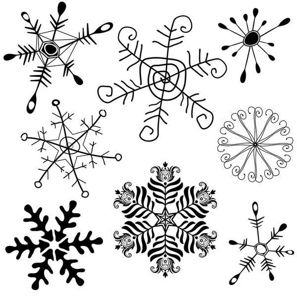 Collection handwork of snowflakes — Stock Vector