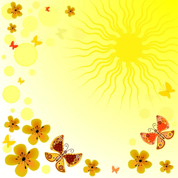 春に黄色抽象的な背景 — ストックベクタ