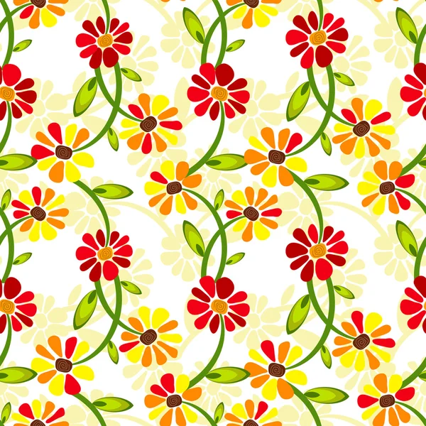 Motif floral sans couture vif — Image vectorielle