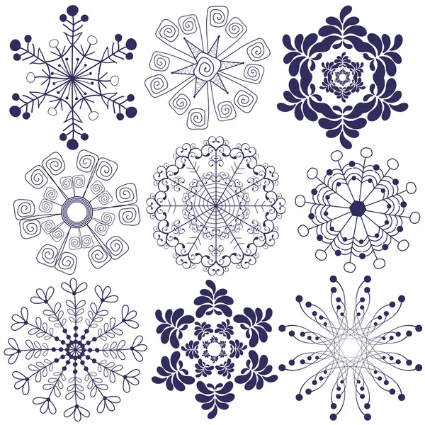 Collecte manuelle de flocons de neige — Image vectorielle