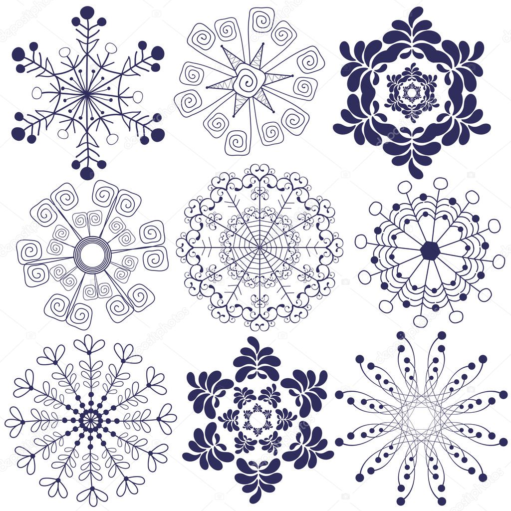 Collection handwork of snowflakes