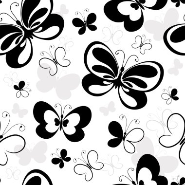 Seamless pattern with butterflies clipart