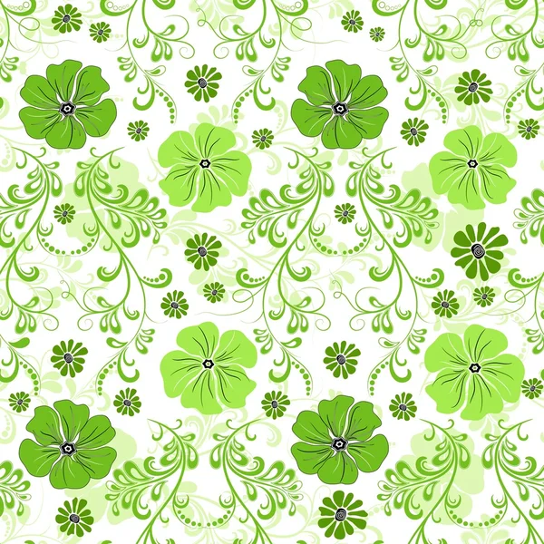 Kwiatowy wzór zielony — Wektor stockowy