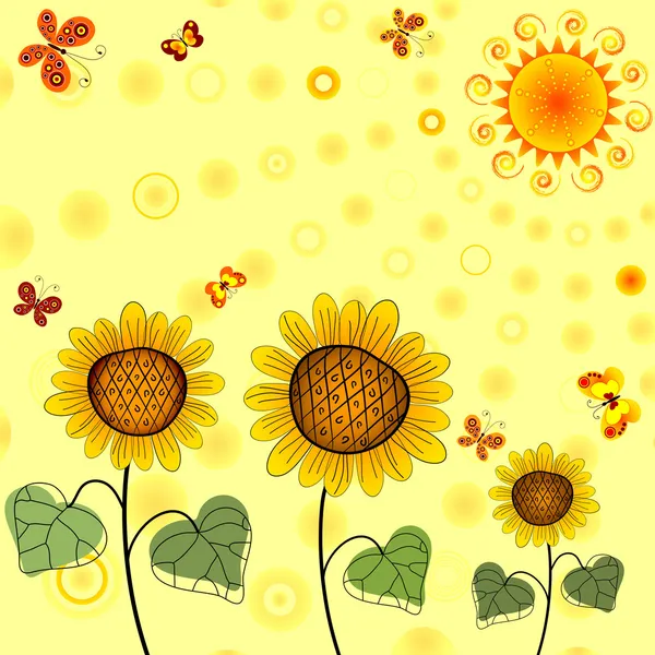 Jaune fond d'été — Image vectorielle