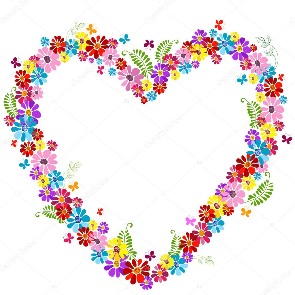 Decorative valentine floral frame Stock Vector Image by ©OlgaDrozd #3164438