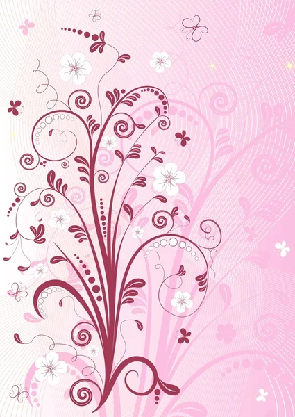 Moldura floral rosa (vetor ) — Vetor de Stock