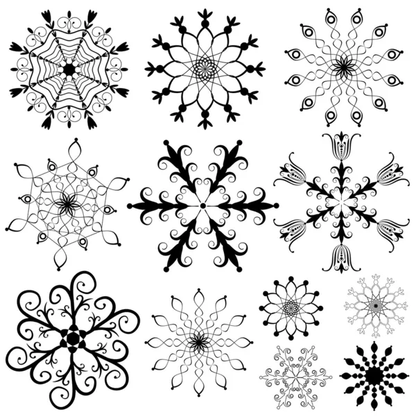 Collection of snowflakes — Stock Vector