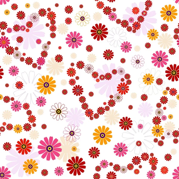 Seamless floral valentine pattern — Stock Vector