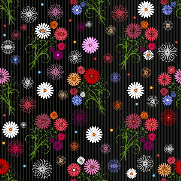 Motif floral gris sans couture — Image vectorielle