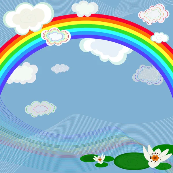 虹と明るい春の背景 — ストックベクタ
