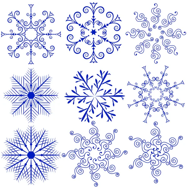 Голубые снежинки — стоковый вектор