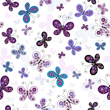 Seamless pattern with butterflies clipart