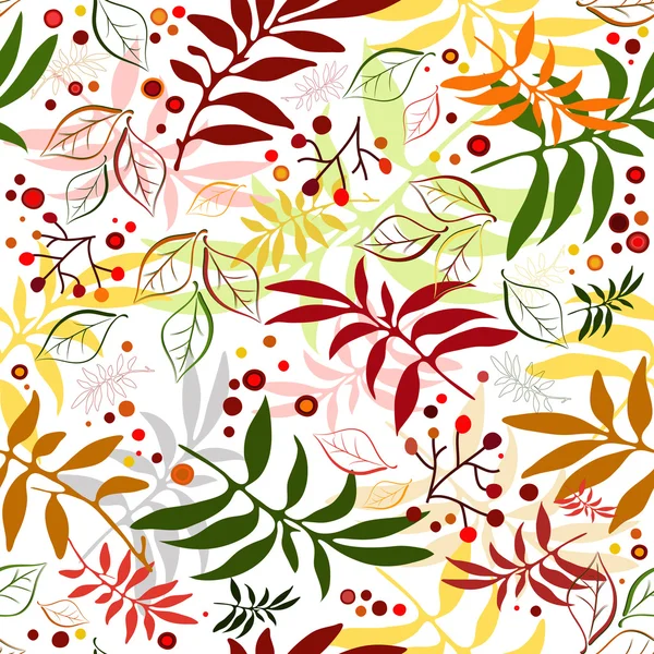Seamless autumn floral pattern — Stock Vector