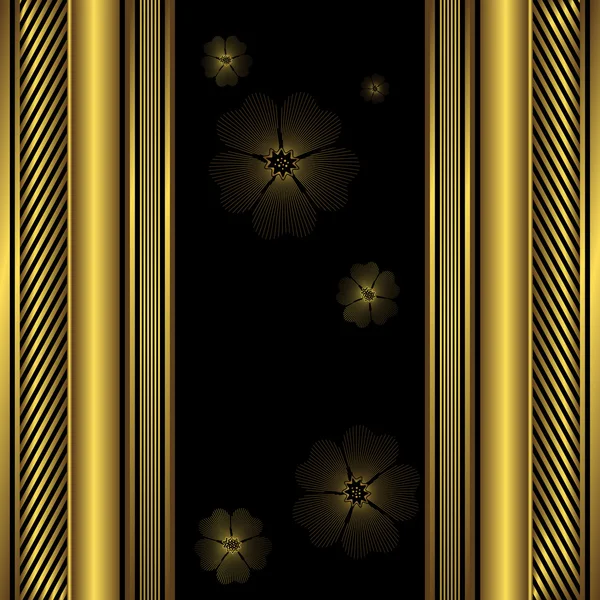 装飾的な黒と金色のフレーム — ストックベクタ