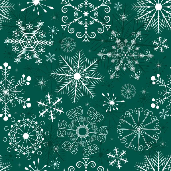 Boże Narodzenie bezszwowe zielono biały wzór — Wektor stockowy