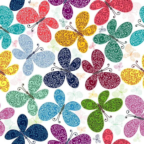 Modèle sans couture avec des papillons (vecteur ) — Image vectorielle